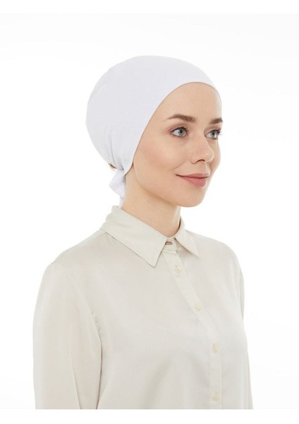 Beyaz Lavender Dikişsiz Penye Bone - Beyaz