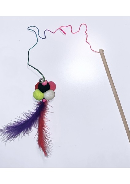 Ponponlu,zilli ve Tüylü Kedi Oltası 50 cm fiyatları