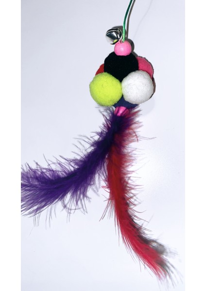 Ponponlu,zilli ve Tüylü Kedi Oltası 50 cm modelleri