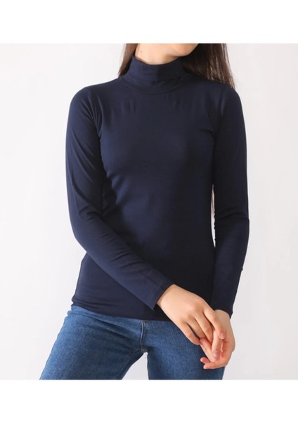 Kadın Boğazlı Penye Kumaş Body