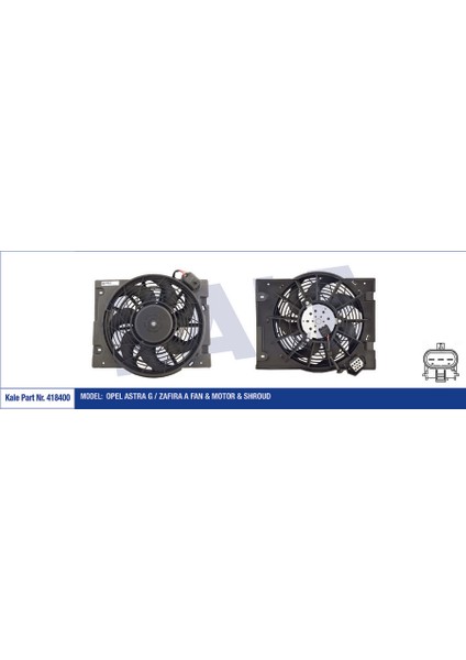 418400 Fan Motoru Davlumbazlı Astra G-Zafıra 99 160W-295MM