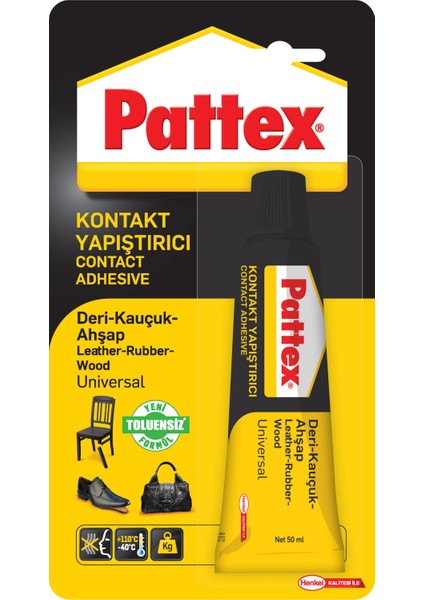Universal Çok Amaçlı Deri , Kauçuk , Ahşap Kontakt Yapıştırıcı 50 gr 2'li Paket