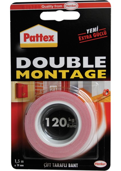 Double Montage Çift Taraflı Bant 1,5 M 4'lü Paket