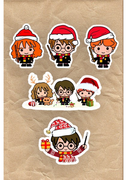 Yılbaşı Harry Potter 5'li Laptop Notebook Tablet Sticker Seti