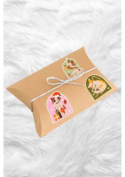 Yılbaşı Noel Sevimli Kediler 12'li Laptop, Tablet, Cep Telefonu Sticker Seti fiyatları