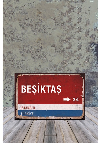 Ahşap Poster Beşiktaş Sokağı 20x30 cm