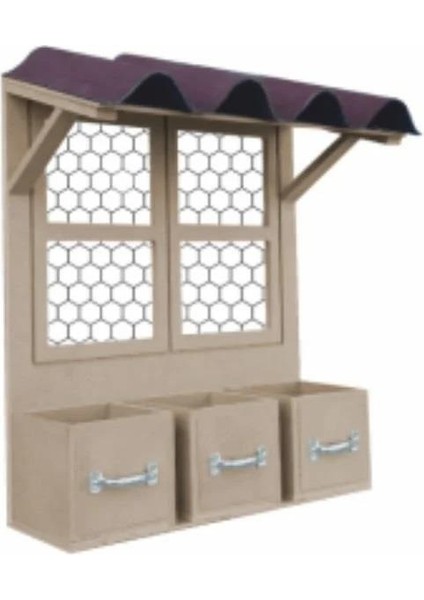 Çatılı Telli Ahşap Çiçeklik 45X40CM TR-634