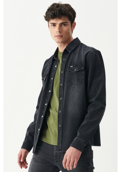 Riders By Lee Regular Fit %100 Pamuk Antrasit Jean Kot Gömlek fiyatları