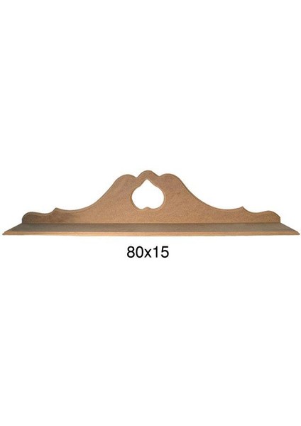 Ahşap Kalpli Raf 80 x 15 cm RA515
