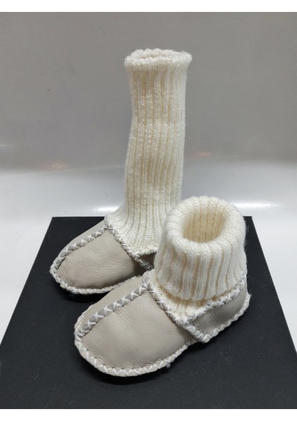 Nazlı Giyim Bebek Unisex Kuzu Derisi Ilk Adım Ayakkabısı Panduf Patik - NG3001 fırsatları