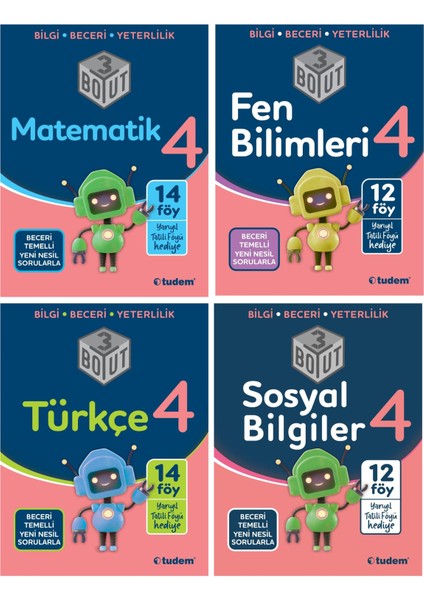 Tudem Yayınları 4. Sınıf 3 Boyut 4'lü Set