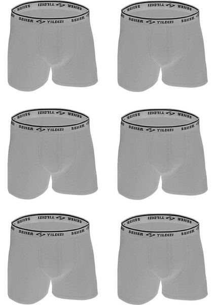 Likralı Erkek Boxer 0060 6 Lı | Gri