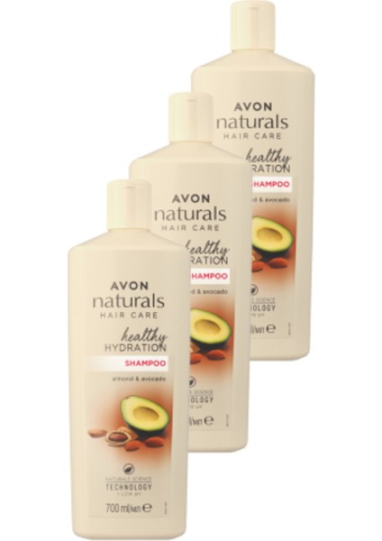 Naturals Badem ve Avokado Yağı Içeren Şampuan 700ML - 3'lü Paket