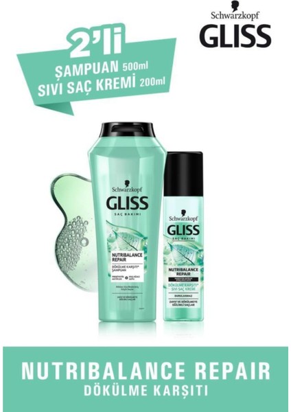 Nutribalance Repair Şampuan 500 ml ve Durulanmayan Sıvı Saç Kremi 200 M