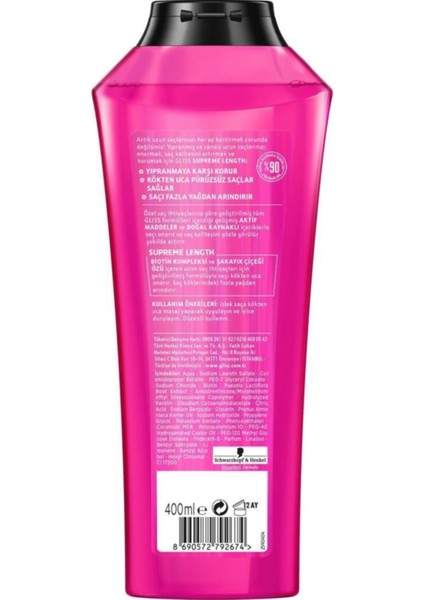 Supreme Length Uzun Saçlara Özel Şampuan 400 Ml+Sıvı Saç Kremi 200 Ml+Oil Elixir Yağ Iksiri 7 modelleri