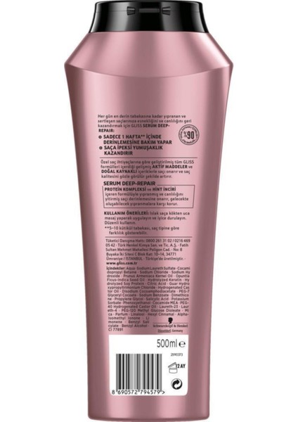 Serum Deep Repair Şampuan 500 ml x 2 Adet + Sıvı Saç Kremi 200 ml