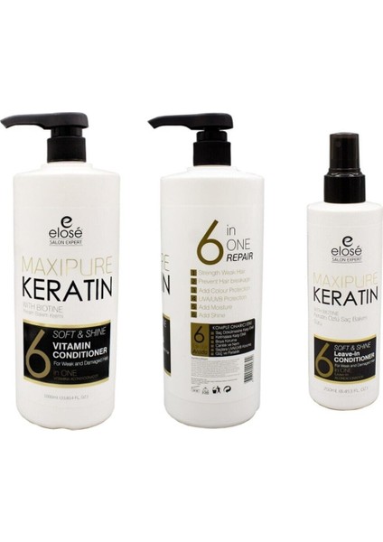 Keratin Şampuanı 1000 Ml. ve Saç Kremi 1000 Ml. ve Keratin Saç Sütü 250 Ml. ve Saç Bakım Sütü