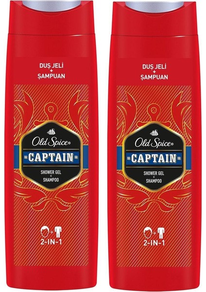 Duş Jeli & Şampuan 400 ml Captain x 2