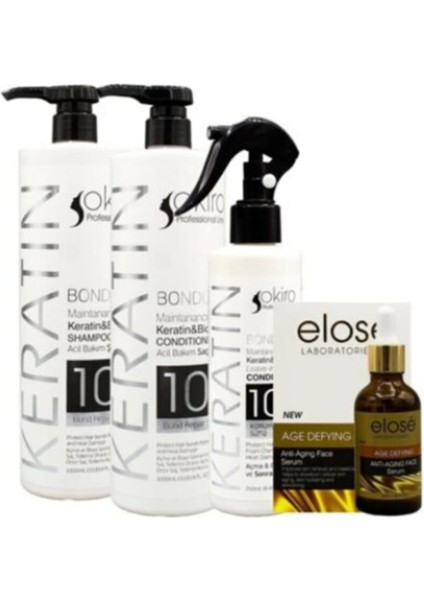 Keratin Şampuan 1ooomm Keratin Saç Kremi 1000ML Keratin Sütü 250 ml Elose Hyalüronik