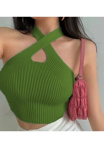 Çapraz Boğaz Askılı Triko Atlet (Renk Seçenekli)