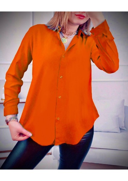 Dokuma Viskon Kumaş Basic Gömlek (Renk Seçenekli)