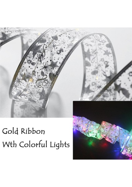 Noel Dekorasyon Ledi Şerit Işıklar Noel Ağacı Süsler Dıy Dantel Yaylar Dize Işıkları Home Ev Dekorları Yeni Yıl 2023 Silver Colourful fiyatları