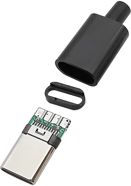 Type-C USB 3.1 Şarj Soketi 24 Pin Erkek Fiş - Siyah