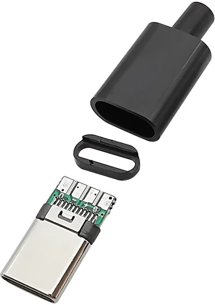 Rob Ada  Type-C USB 3.1 Şarj Soketi 24 Pin Erkek Fiş - Siyah