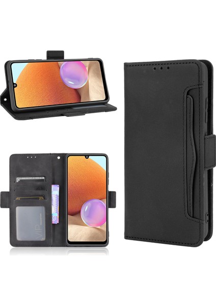 Samsung Galaxy A32 4g Eu Versiyonu Için Birden Fazla Kart Yuvası Ile Deri Cüzdan Koruyucu Kasa (Yurt Dışından)