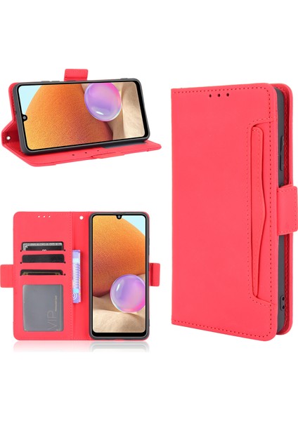 Samsung Galaxy A32 4g Eu Versiyonu Için Birden Fazla Kart Yuvası Ile Deri Cüzdan Koruyucu Kasa (Yurt Dışından)
