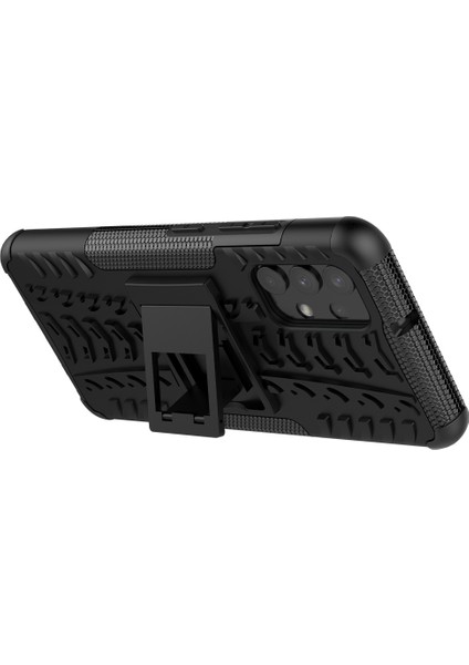 Samsung Galaxy A32 4g Için Kickstand Ile Serin Lastik Deseni Pc + Tpu Telefon Kılıfı Eu Versiyonu (Yurt Dışından)