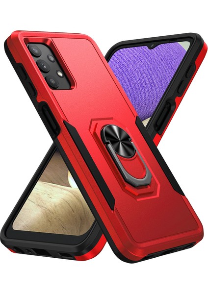 Samsung Galaxy A32 4g Eu Versiyonu Defender Serisi Anti-Fall Pc + Tpu Hibrid Telefon Kapağı Döner Yüzük Kickstand Cep Telefonu Kılıfı (Yurt Dışından)