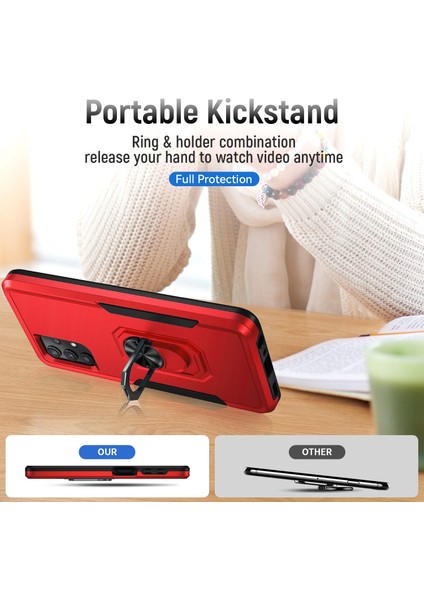 Samsung Galaxy A32 4g Eu Versiyonu Defender Serisi Anti-Fall Pc + Tpu Hibrid Telefon Kapağı Döner Yüzük Kickstand Cep Telefonu Kılıfı (Yurt Dışından) fiyatları