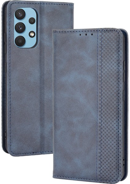Samsung Galaxy A32 4g Için Otomatik Emilmiş Manyetik Vintage Stil Cüzdan Stand Telefon Kılıfı Kapak (Yurt Dışından) indirimleri
