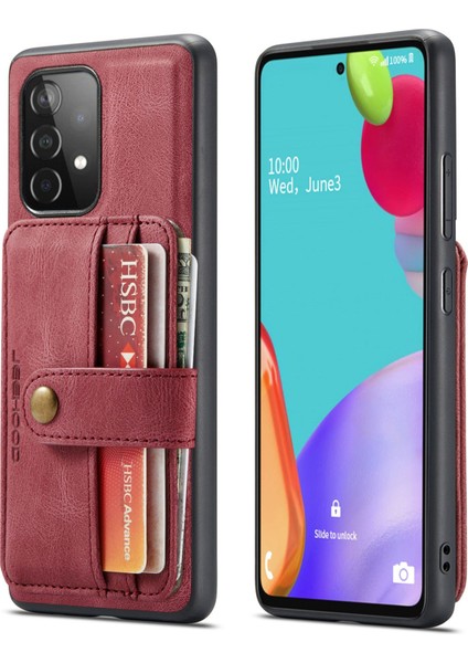 Samsung Galaxy A32 4g Için Jeehood Eu Versiyonu 2-1 Arada Tasarım Deri Kaplı Tpu Kapak Cüzdanı Rfıd Engelleme Önleyici Telefon Kasası (Yurt Dışından)