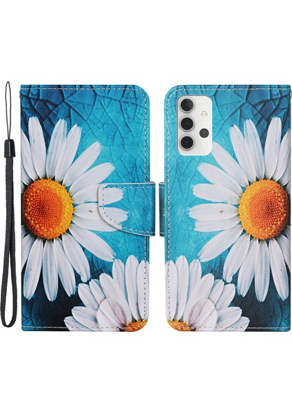 Desen Baskı Deri Deri Cüzdan Stand Koruyucu Kılıf Samsung Galaxy A32 4g Eu Versiyonu (Yurt Dışından)
