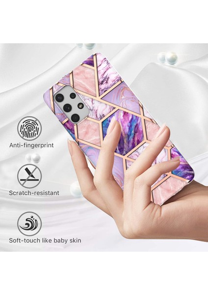 [kablosuz Şarj Destek] Mermer Desen Baskı Imd Elektrokaplama Samsung Galaxy A32 4g Eu Versiyonu Için Yumuşak Tpu Telefon Kasası (Yurt Dışından) fiyatları