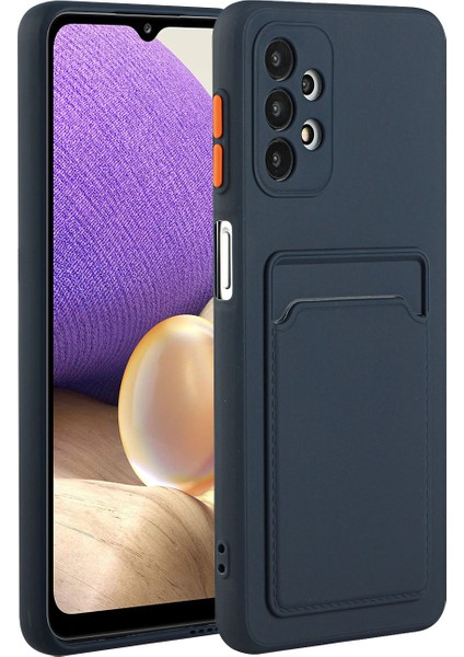 Samsung Galaxy A32 4g Için Kart Tutucu Kapağı Ile Damla Dayanıklı Yumuşak Tpu Telefon Kılıfı (Yurt Dışından)