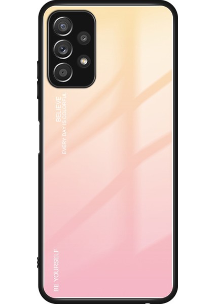 Gradyan Renk Cam Arka Panel + Tpu Çerçeve Telefon Hibrit Kılıf Kabuğu Samsung Galaxy A32 4g Eu Versiyonu (Yurt Dışından)