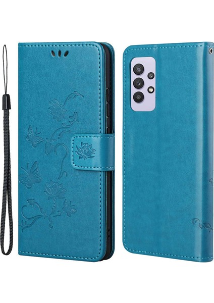 Baskı Kelebek Çiçek Deri Cüzdan Samsung Galaxy A32 4g Için Telefon Kapağı (Yurt Dışından)