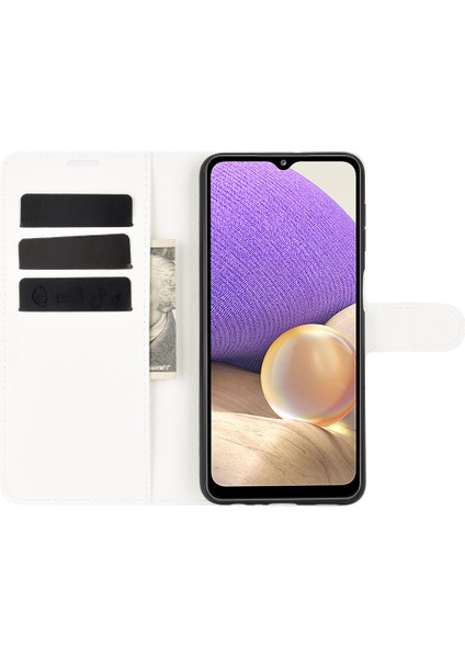 Folio Flip Anti-Cratch Litchi Cilt Deri Cep Telefonu Cüzdan Standı Kapak Kasa Samsung Galaxy A32 4g Eu Versiyonu (Yurt Dışından) indirimleri
