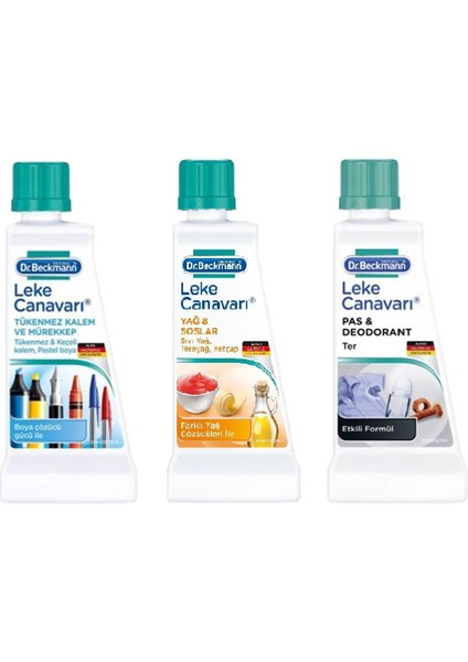 Dr Beckmann Leke Çıkarıcı 3'lü Set (Yağ ve Soslar -Tükenmez Kalem - Mürekkep - Pas - Deodorant )