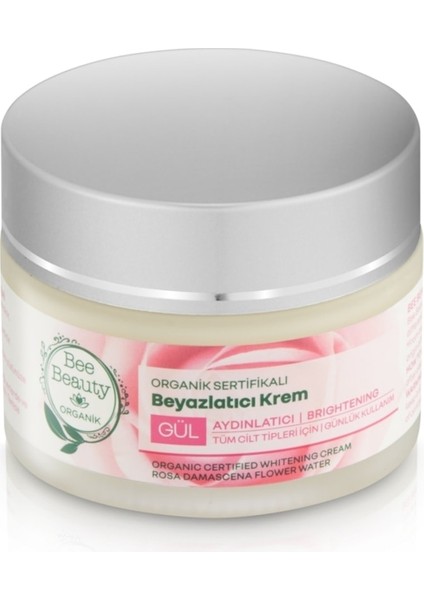 Gül Özlü Organik Sertifikalı Beyazlatıcı Günlük Krem 50 ml Gül Özleri