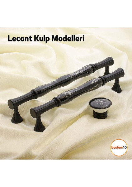 Lecont Lüks Porselen Düğme Mobilya Çekmece Dolap Kapak Kulpu Kulbu Siyah modelleri