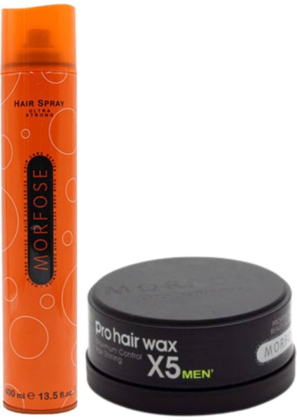 Saç Spreyi Turuncu 400ML + Morfoze Pro Hair Wax X5 Men Maximum Cont. 150ML