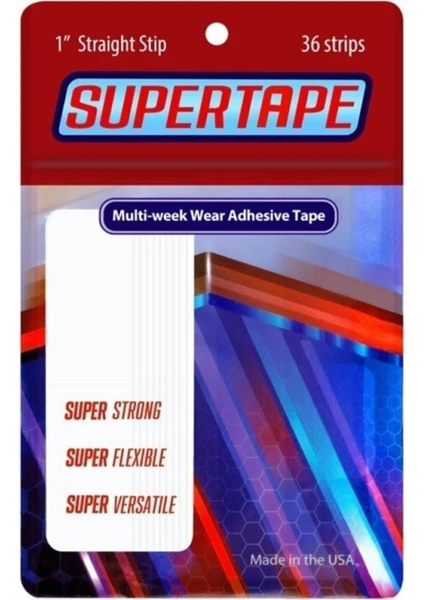 True Tape Super Tape Supertape Protez Saç Bandı Düz 1x3(2,5 cm 7,5cm)36 Adet Tt