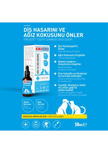 Kedi & Köpek Ağız ve Diş Bakımı 50 Ml. KCD105