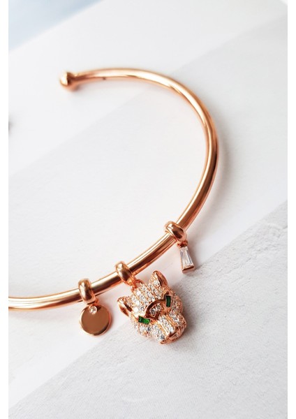 Italyan Kaplan Rose Kaplama Gümüş Bilezik modelleri