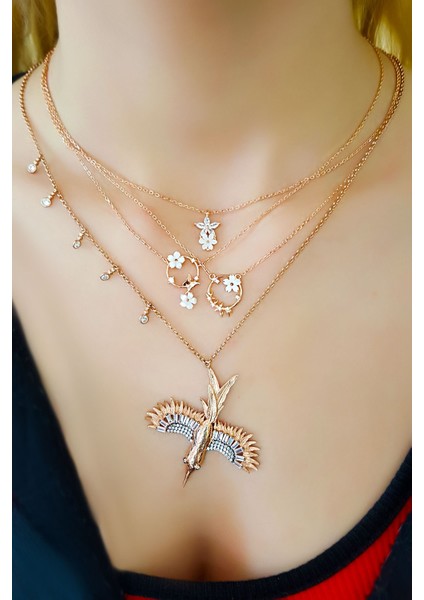 Ithal Manolya Çiçekli Zarif Gümüş Kolye fiyatları