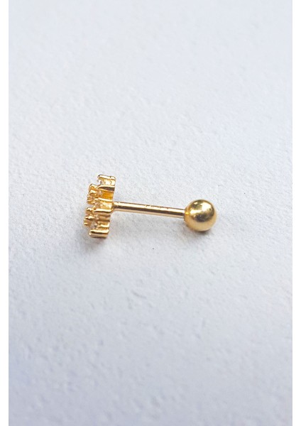Tekli, Twin Star Gümüş Piercing Küpe